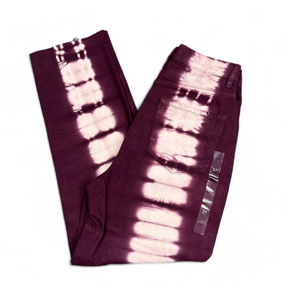 NWOT Pacsun High Rise Straight Jeans Womens Size 27‎ Purple Acid Tie Dye